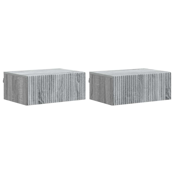Væghængt Natbord 2 pcs Grå sonoma-eg 49 x 34,5 x 20 cm