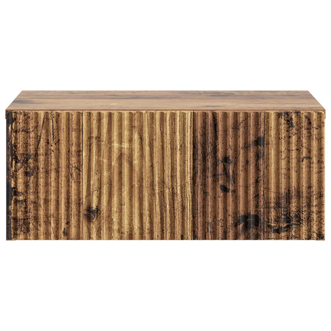 Væghængt Natbord Gammelt træ 49 x 34,5 x 20 cm Konstrueret træ