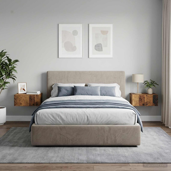 Væghængt Natbord med skuffe 2 pcs Gammelt træ 49 x 34,5 x 20 cm