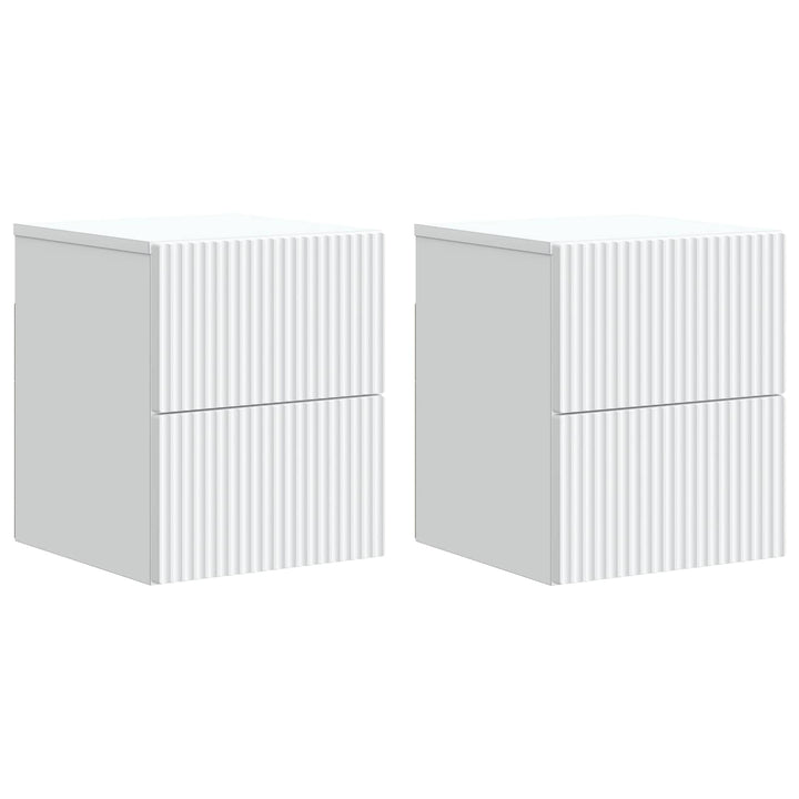 Væghængt Natbord 2 pcs Hvid 33 x 34,5 x 40 cm Konstrueret træ