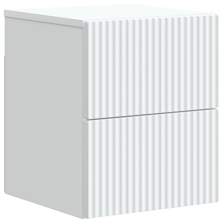 Væghængt Natbord 2 pcs Hvid 33 x 34,5 x 40 cm Konstrueret træ
