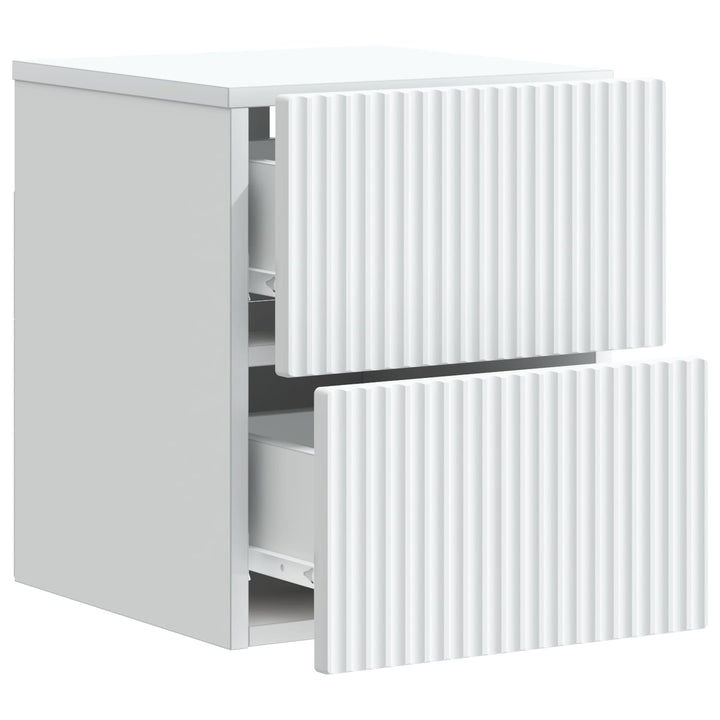 Væghængt Natbord 2 pcs Hvid 33 x 34,5 x 40 cm Konstrueret træ