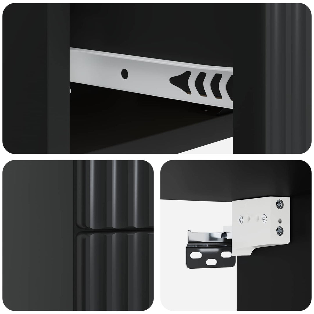 Væghængt Natbord 2 pcs Sort 33 x 34,5 x 40 cm Konstrueret træ