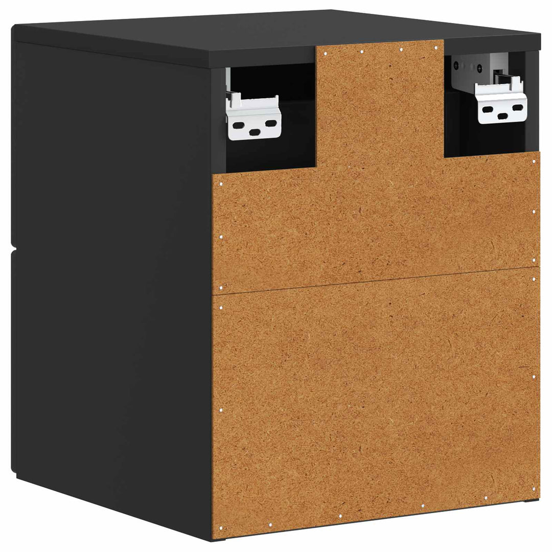 Væghængt Natbord 2 pcs Sort 33 x 34,5 x 40 cm Konstrueret træ