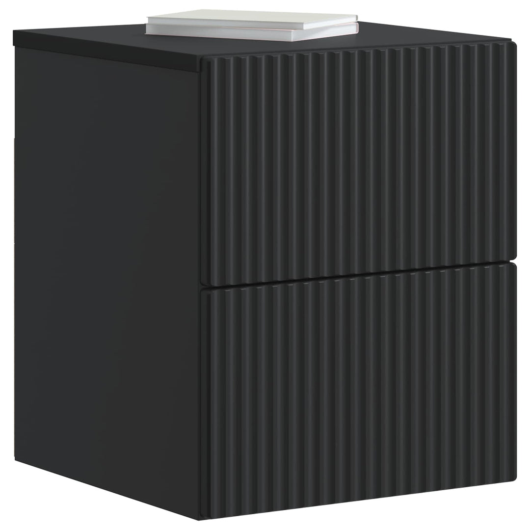 Væghængt Natbord 2 pcs Sort 33 x 34,5 x 40 cm Konstrueret træ