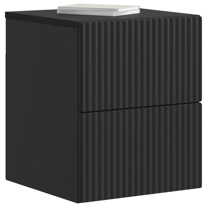 Væghængt Natbord 2 pcs Sort 33 x 34,5 x 40 cm Konstrueret træ