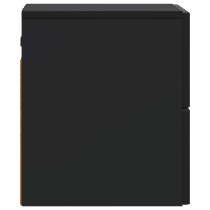 Væghængt Natbord 2 pcs Sort 33 x 34,5 x 40 cm Konstrueret træ