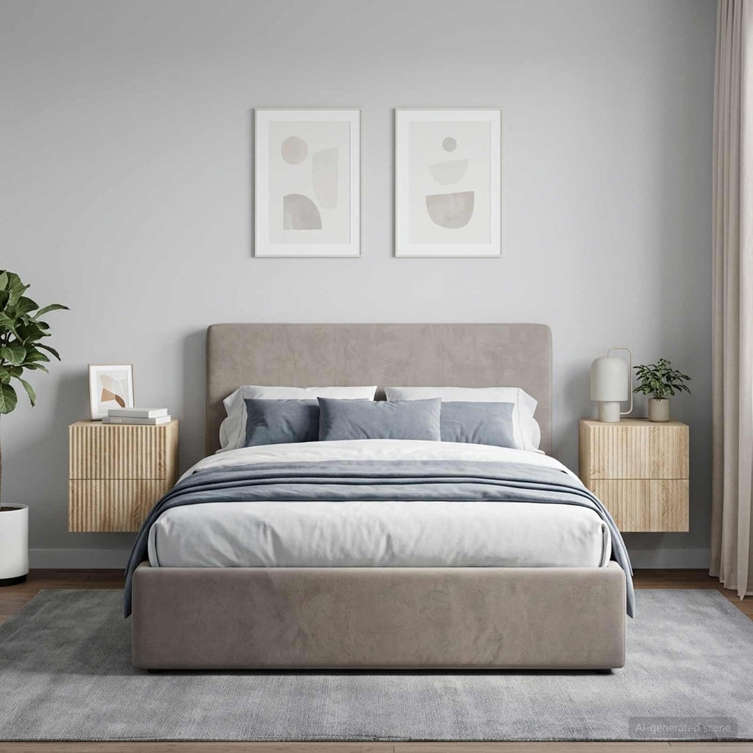 Væghængt Natbord med skuffe 2 pcs Sonoma-eg 33 x 34,5 x 40 cm