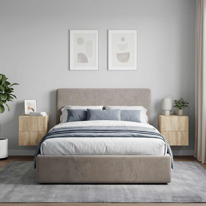 Væghængt Natbord med skuffe 2 pcs Sonoma-eg 33 x 34,5 x 40 cm