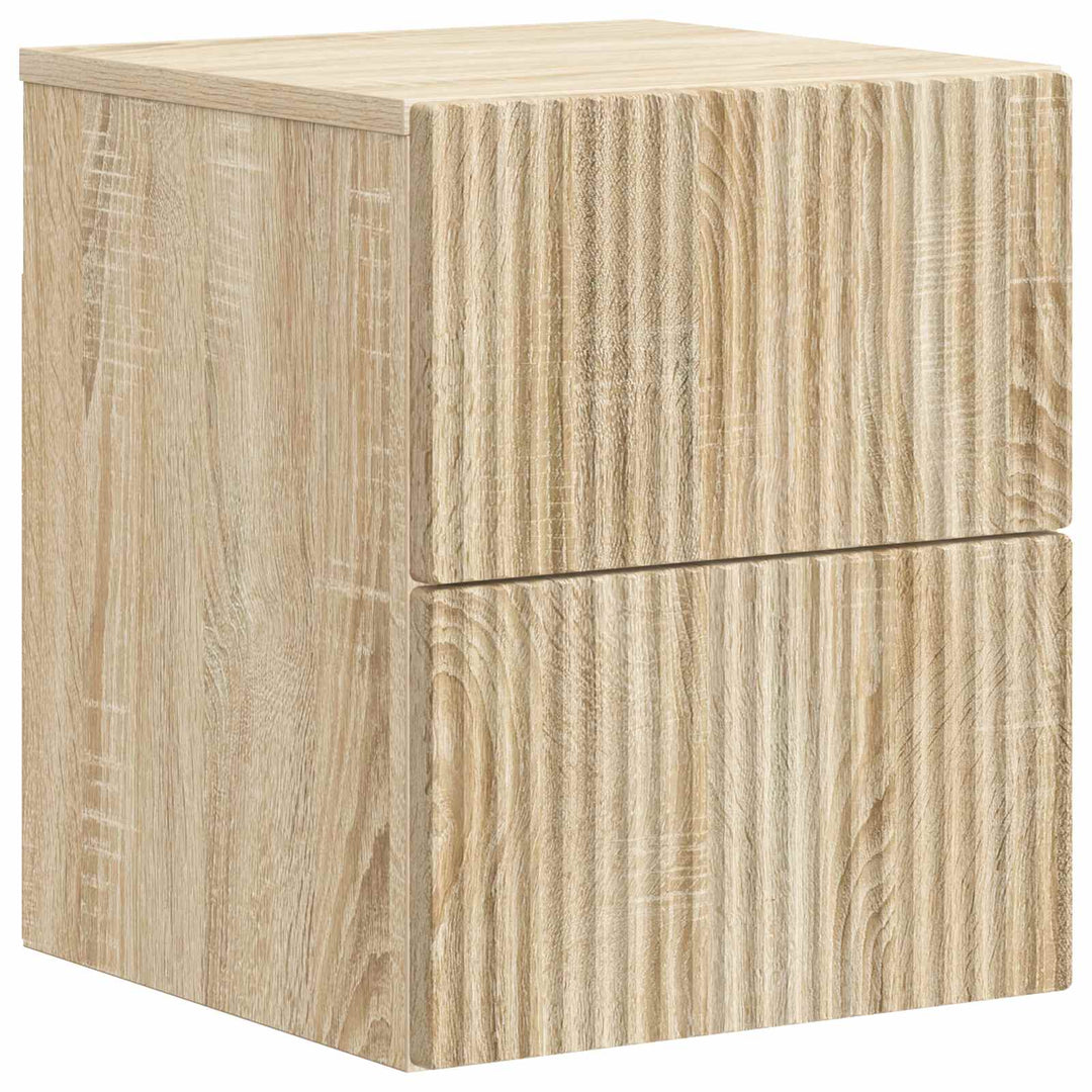 Væghængt Natbord med skuffe 2 pcs Sonoma-eg 33 x 34,5 x 40 cm