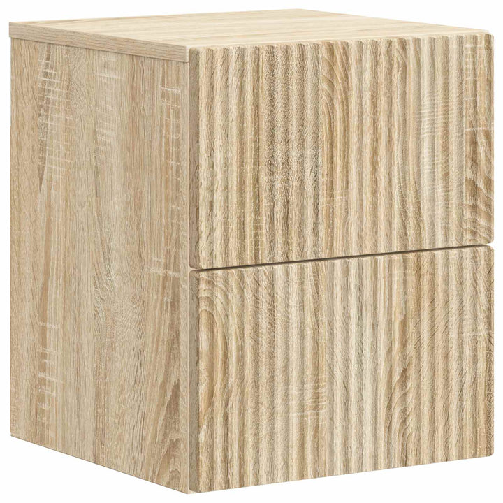 Væghængt Natbord med skuffe 2 pcs Sonoma-eg 33 x 34,5 x 40 cm