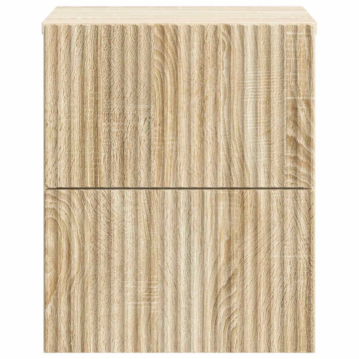 Væghængt Natbord med skuffe 2 pcs Sonoma-eg 33 x 34,5 x 40 cm