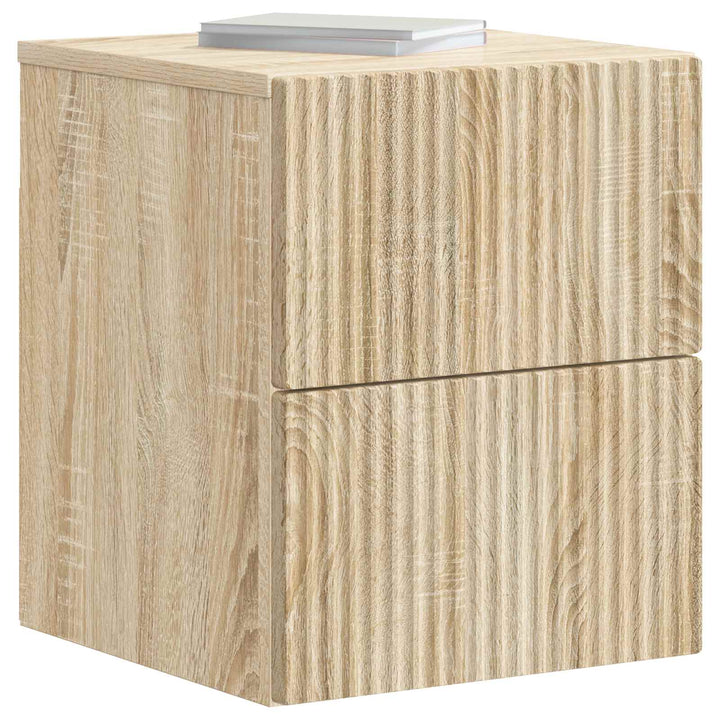 Væghængt Natbord med skuffe 2 pcs Sonoma-eg 33 x 34,5 x 40 cm