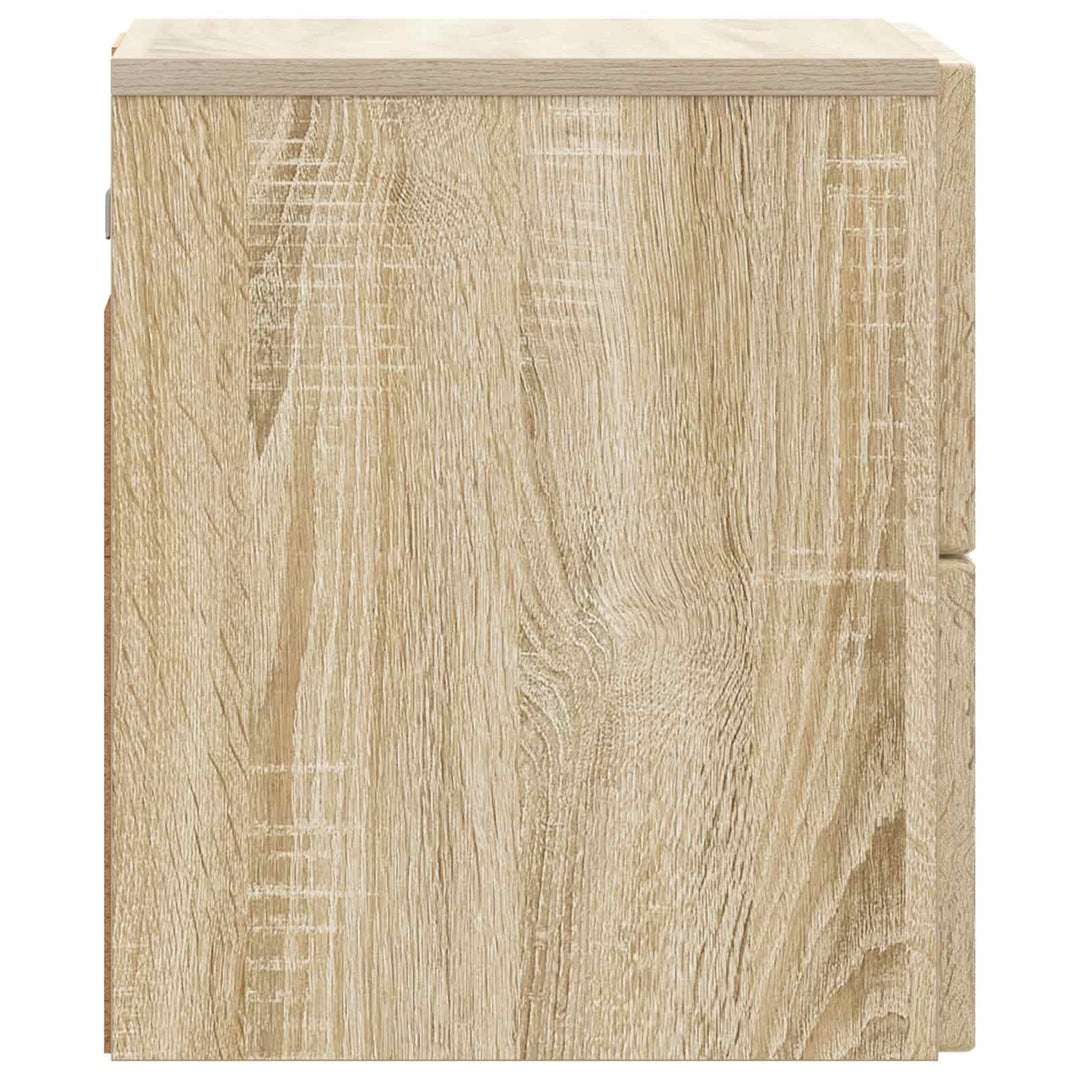 Væghængt Natbord med skuffe 2 pcs Sonoma-eg 33 x 34,5 x 40 cm
