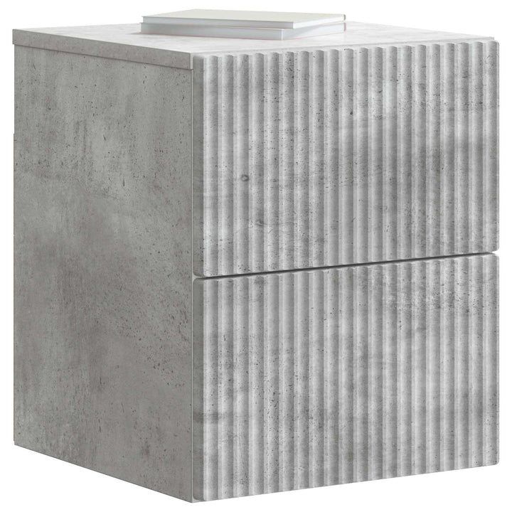 Væghængt Natbord Betongrå 33 x 34,5 x 40 cm Konstrueret træ