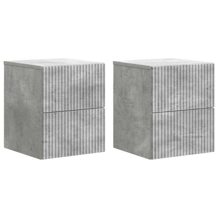 Væghængt Natbord med skuffe 2 pcs Betongrå 33 x 34,5 x 40 cm