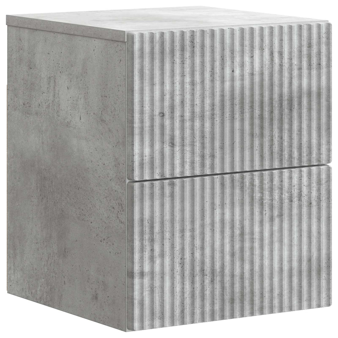 Væghængt Natbord med skuffe 2 pcs Betongrå 33 x 34,5 x 40 cm