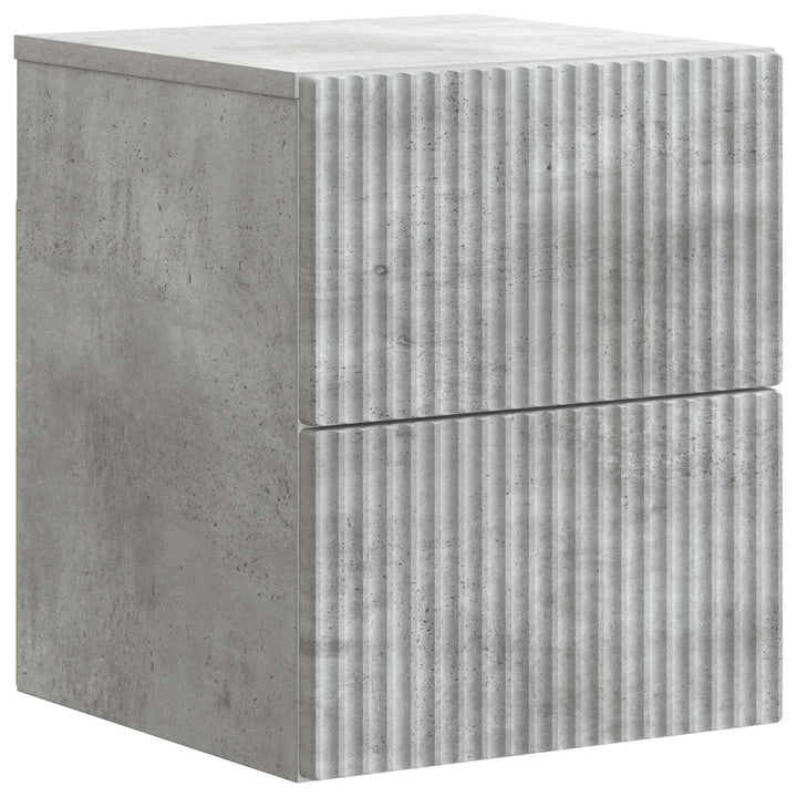 Væghængt Natbord med skuffe 2 pcs Betongrå 33 x 34,5 x 40 cm