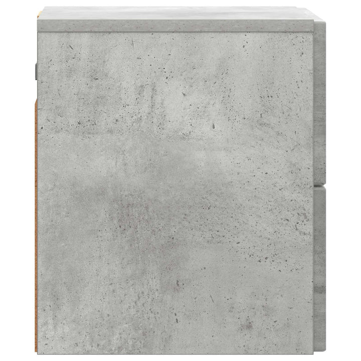 Væghængt Natbord med skuffe 2 pcs Betongrå 33 x 34,5 x 40 cm