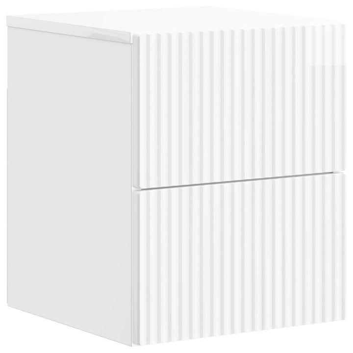 Væghængt Natbord 2 pcs Hvid højglans 33 x 34,5 x 40 cm