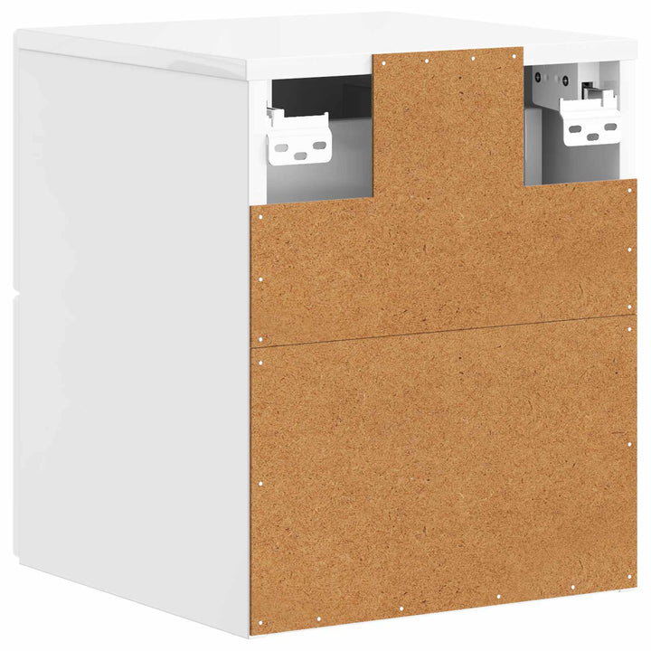 Væghængt Natbord 2 pcs Hvid højglans 33 x 34,5 x 40 cm