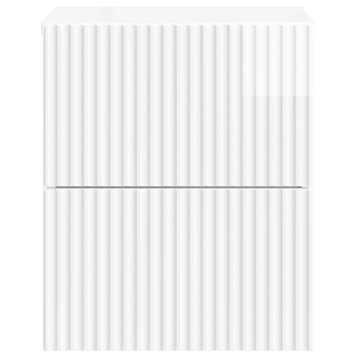 Væghængt Natbord 2 pcs Hvid højglans 33 x 34,5 x 40 cm