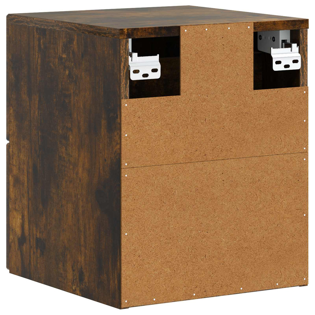 Væghængt Natbord Røget eg 33 x 34,5 x 40 cm Konstrueret træ