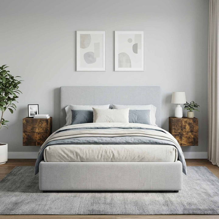 Væghængt Natbord med skuffe 2 pcs Røget eg 33 x 34,5 x 40 cm
