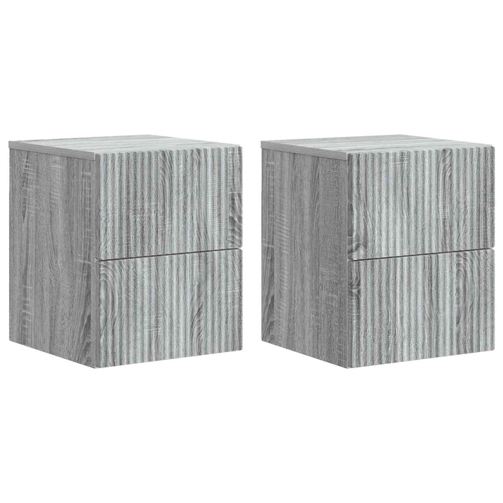 Væghængt Natbord 2 pcs Grå sonoma-eg 33 x 34,5 x 40 cm