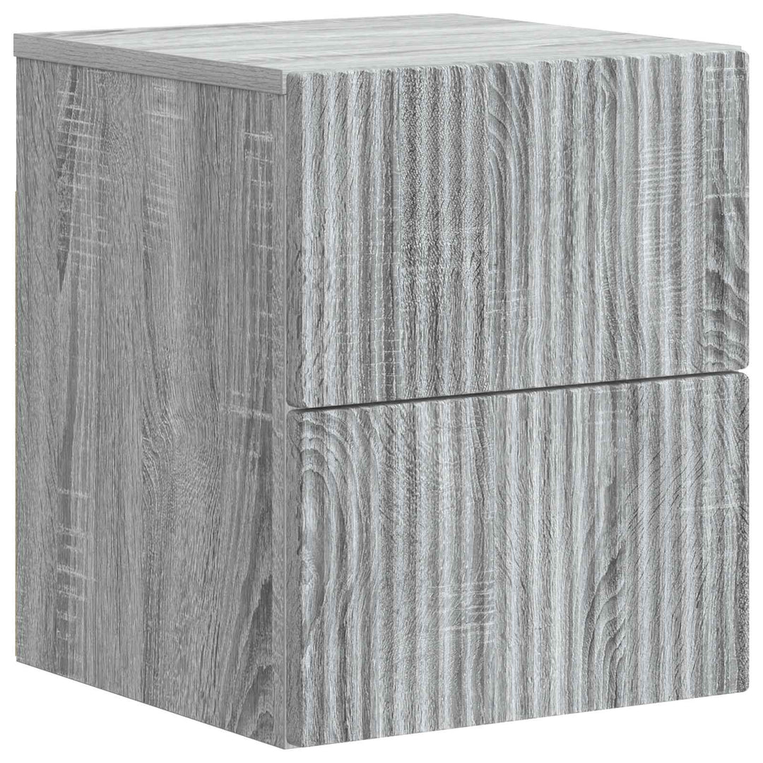 Væghængt Natbord 2 pcs Grå sonoma-eg 33 x 34,5 x 40 cm