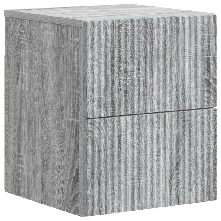Væghængt Natbord 2 pcs Grå sonoma-eg 33 x 34,5 x 40 cm