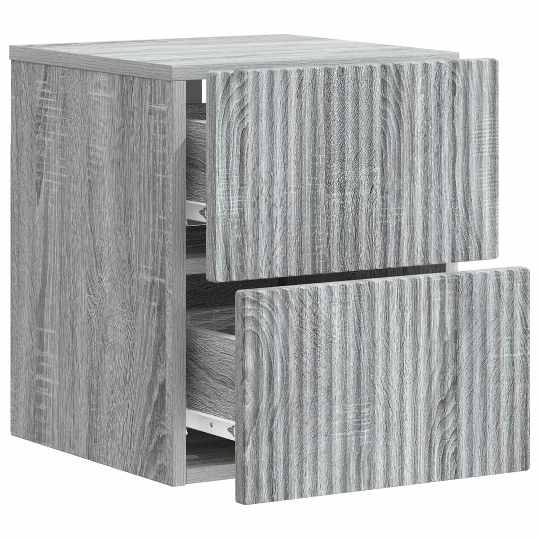 Væghængt Natbord 2 pcs Grå sonoma-eg 33 x 34,5 x 40 cm