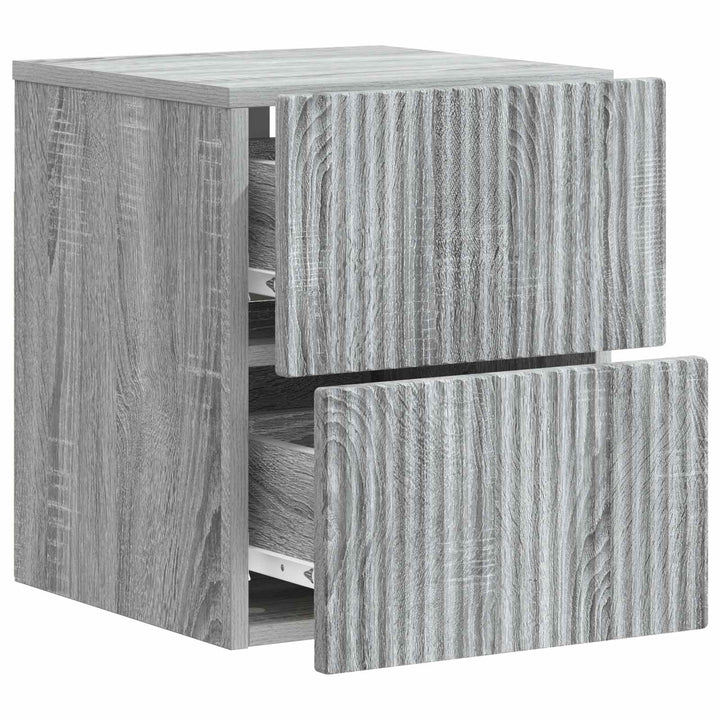 Væghængt Natbord 2 pcs Grå sonoma-eg 33 x 34,5 x 40 cm