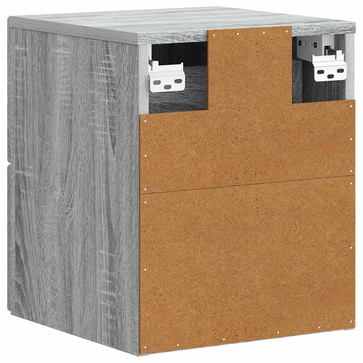 Væghængt Natbord 2 pcs Grå sonoma-eg 33 x 34,5 x 40 cm