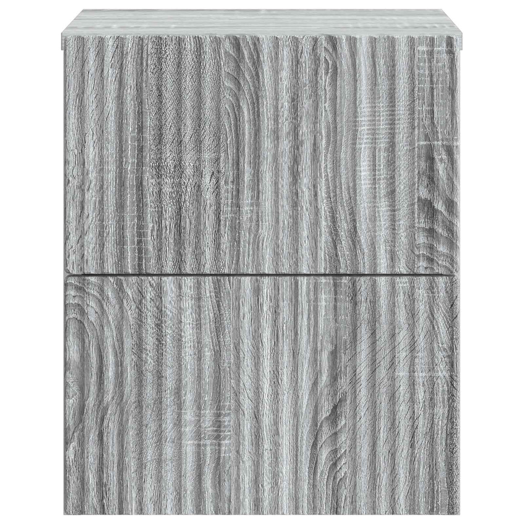 Væghængt Natbord 2 pcs Grå sonoma-eg 33 x 34,5 x 40 cm