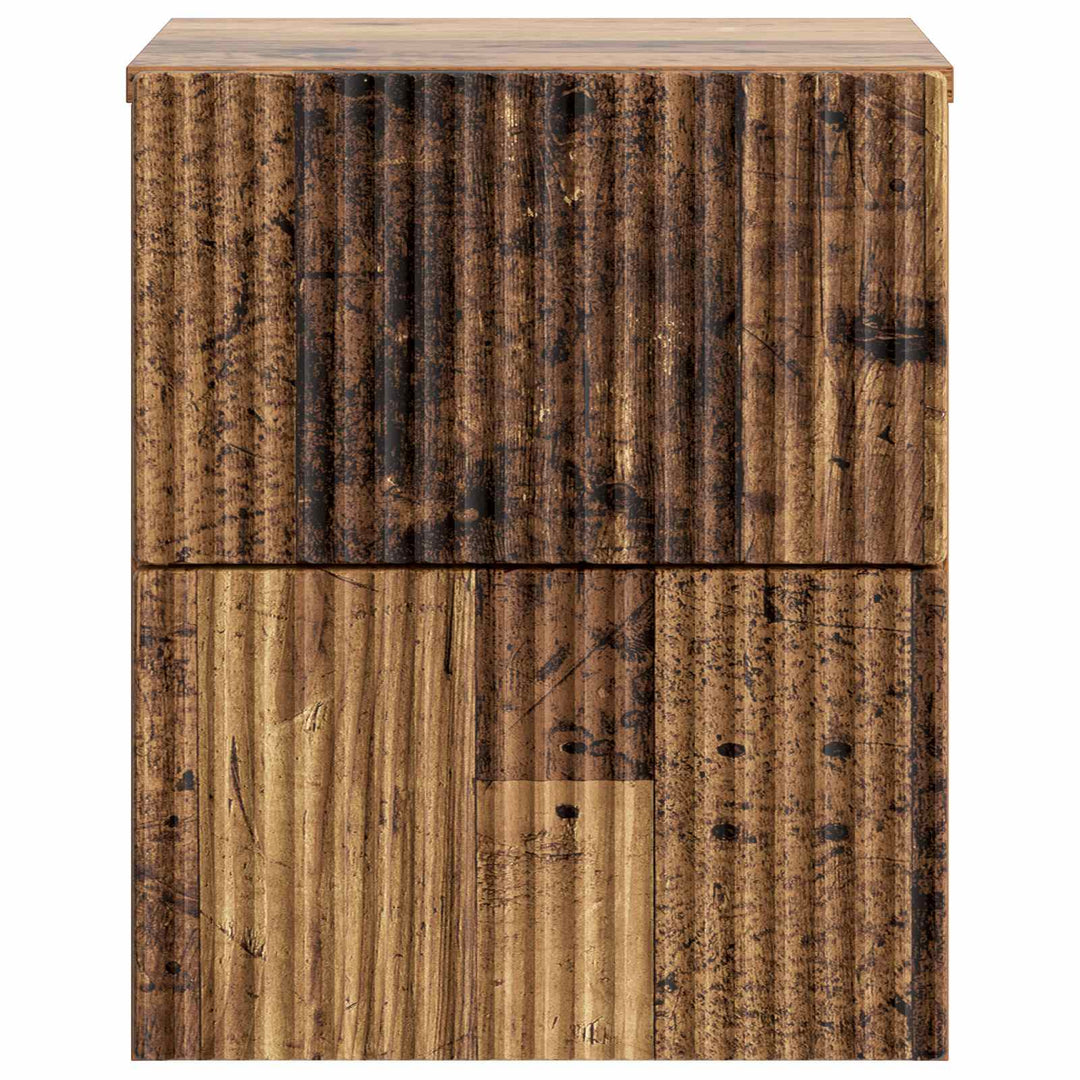 Væghængt Natbord Gammelt træ 33 x 34,5 x 40 cm Konstrueret træ