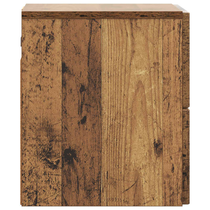 Væghængt Natbord Gammelt træ 33 x 34,5 x 40 cm Konstrueret træ