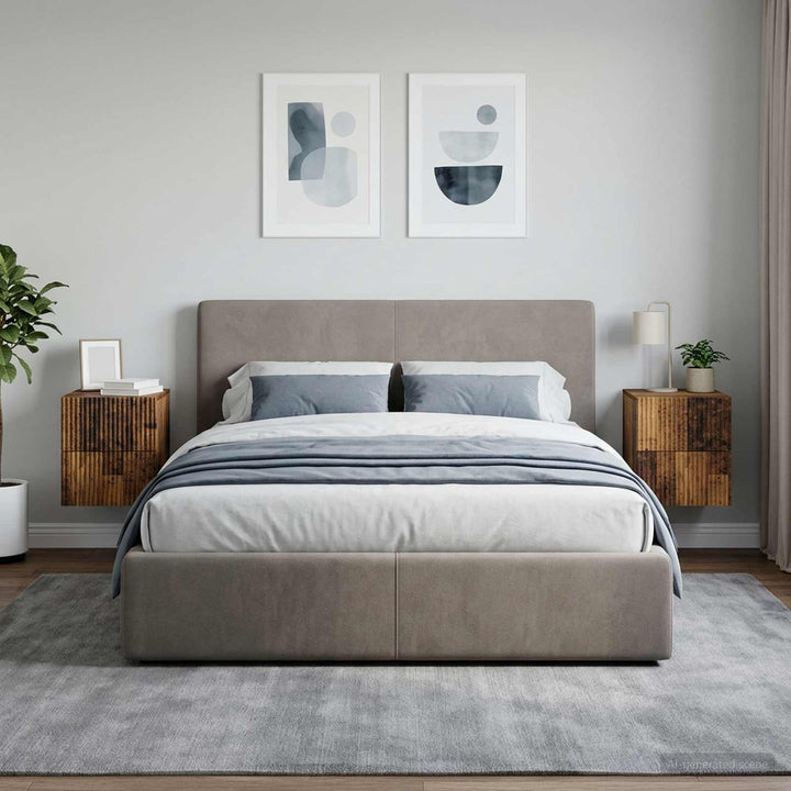 Væghængt Natbord med skuffe 2 pcs Gammelt træ 33 x 34,5 x 40 cm