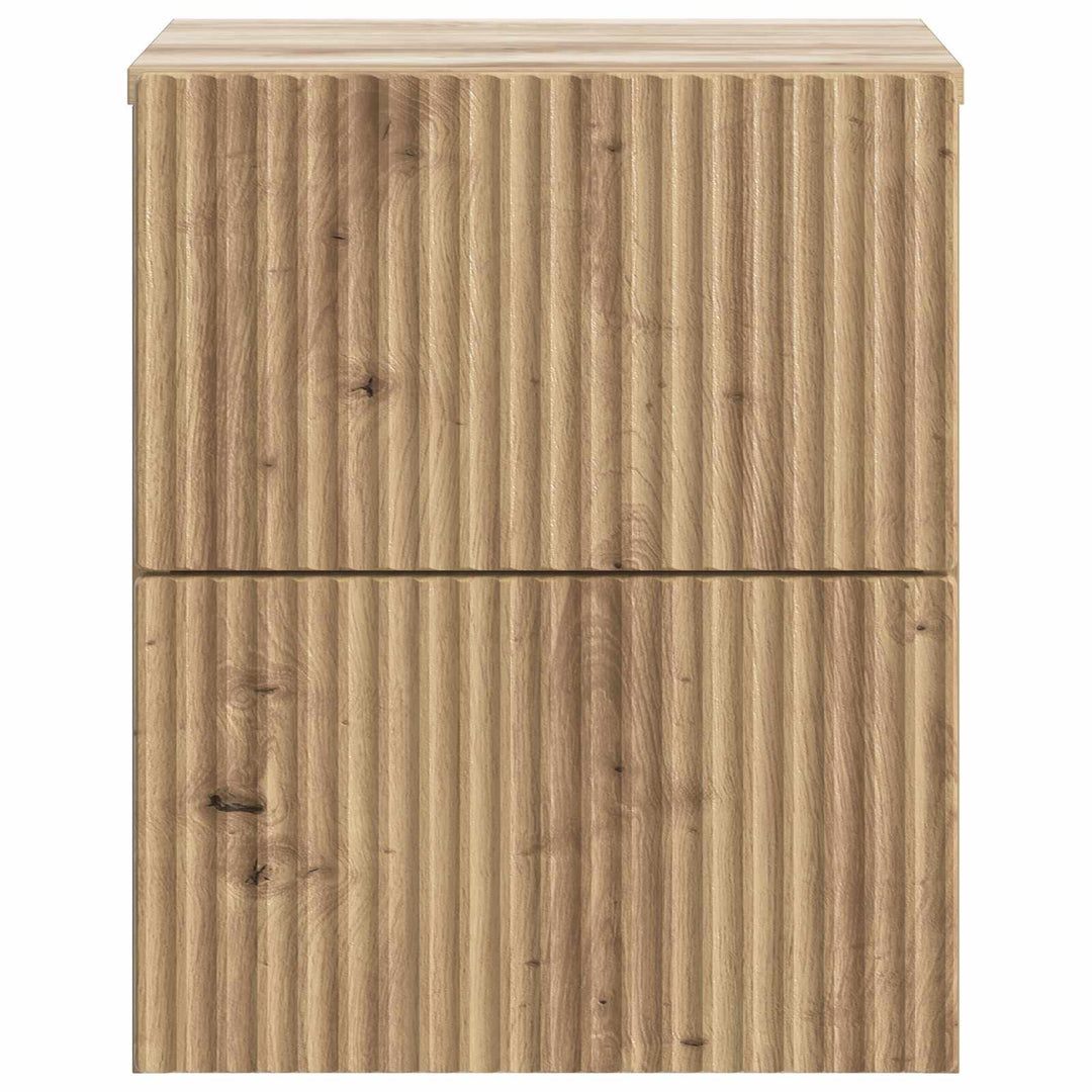 Væghængt Natbord med skuffe 2 pcs Artisan-eg 33 x 34,5 x 40 cm