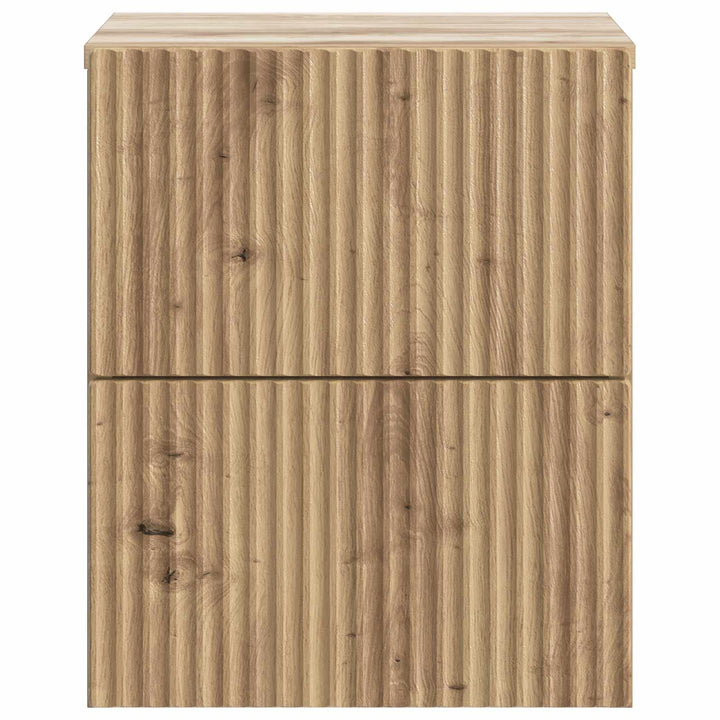 Væghængt Natbord med skuffe 2 pcs Artisan-eg 33 x 34,5 x 40 cm