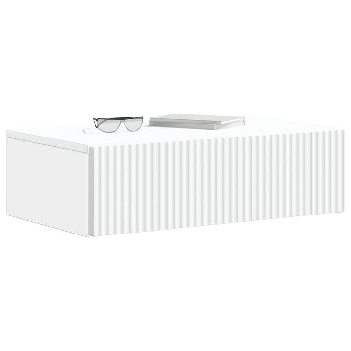 Væghængt Sideskab Hvid 59 x 34,5 x 17 cm Konstrueret træ