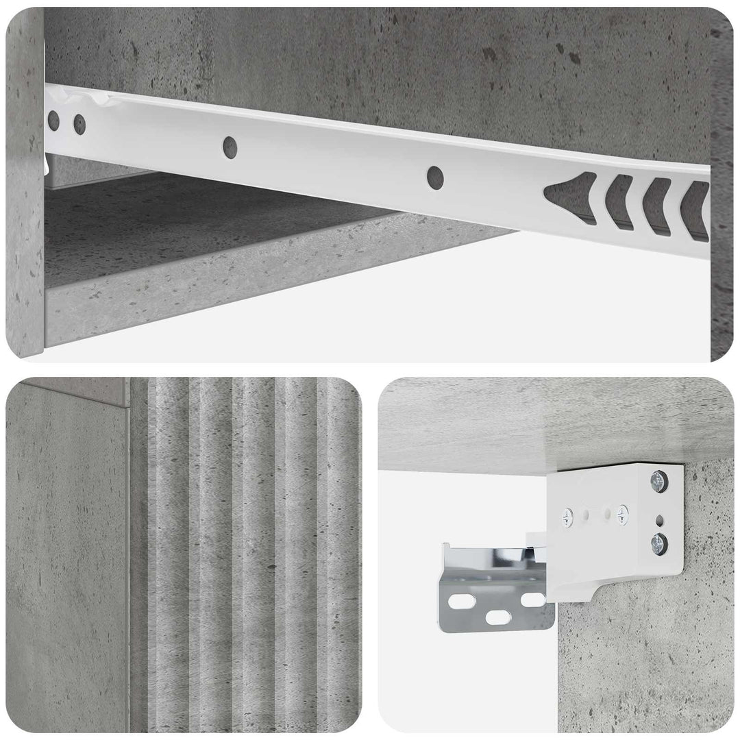 Væghængt Sideskab 59 x 34,5 x 17 cm Konstrueret træ Betongrå