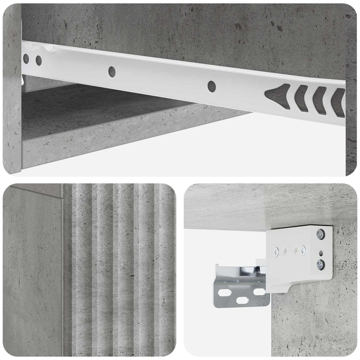 Væghængt Sideskab 59 x 34,5 x 17 cm Konstrueret træ Betongrå
