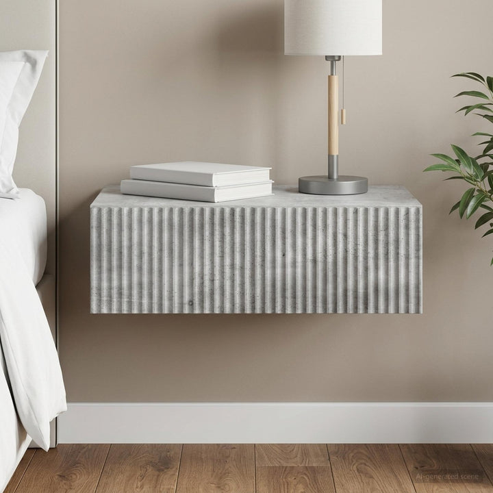 Væghængt Sideskab 59 x 34,5 x 17 cm Konstrueret træ Betongrå