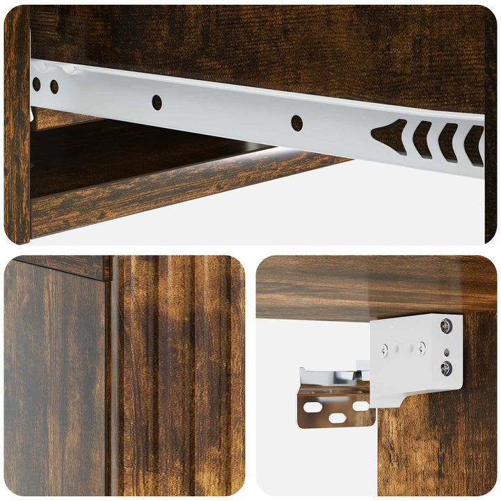 Væghængt Sideskab Røget eg 59 x 34,5 x 17 cm Konstrueret træ
