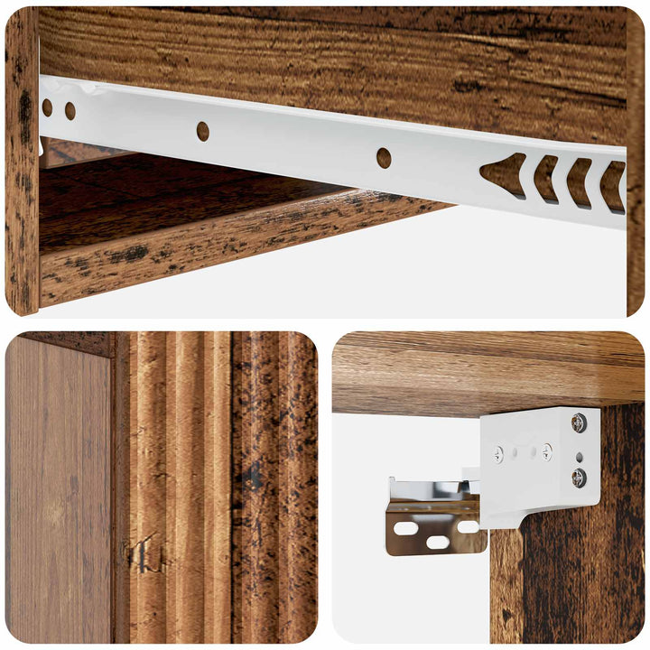 Væghængt Sideskab 59 x 34,5 x 17 cm Konstrueret træ Gammelt træ