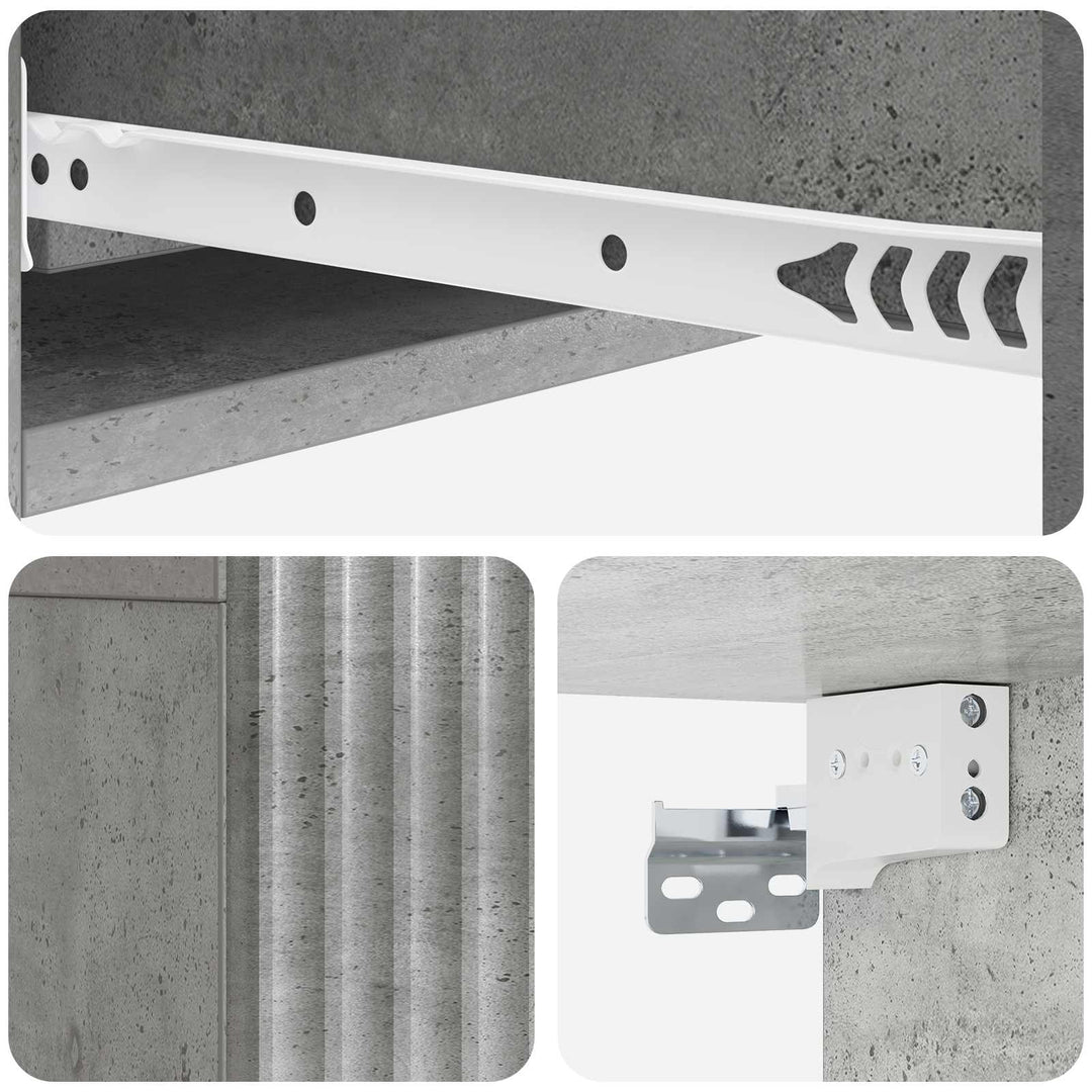 Væghængt Sideskab 87,5 x 34,5 x 17 cm Konstrueret træ Betongrå