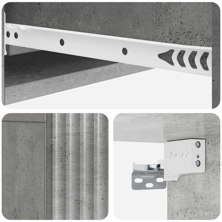 Væghængt Sideskab 87,5 x 34,5 x 17 cm Konstrueret træ Betongrå
