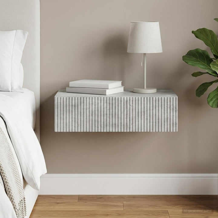Væghængt Sideskab 87,5 x 34,5 x 17 cm Konstrueret træ Betongrå