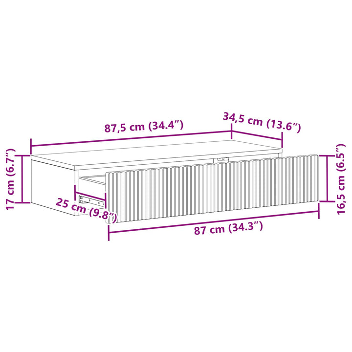 Væghængt Sideskab 87,5 x 34,5 x 17 cm Konstrueret træ
